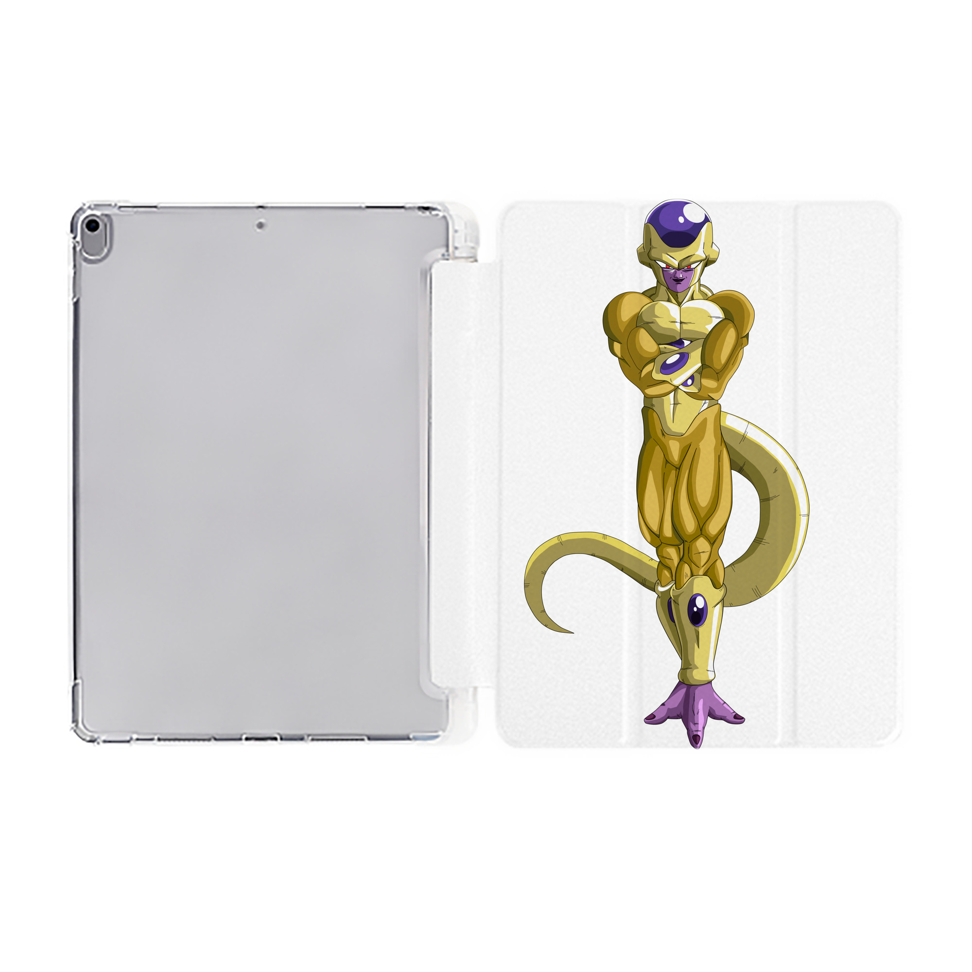 （画像用） ドラゴンボール フリーザ DRAGON BALL Frieza IPad ケース ペン収納付き 三つ折りスタンド PUレザー×シリコン 対応機種9.5/10.5/10.9インチ